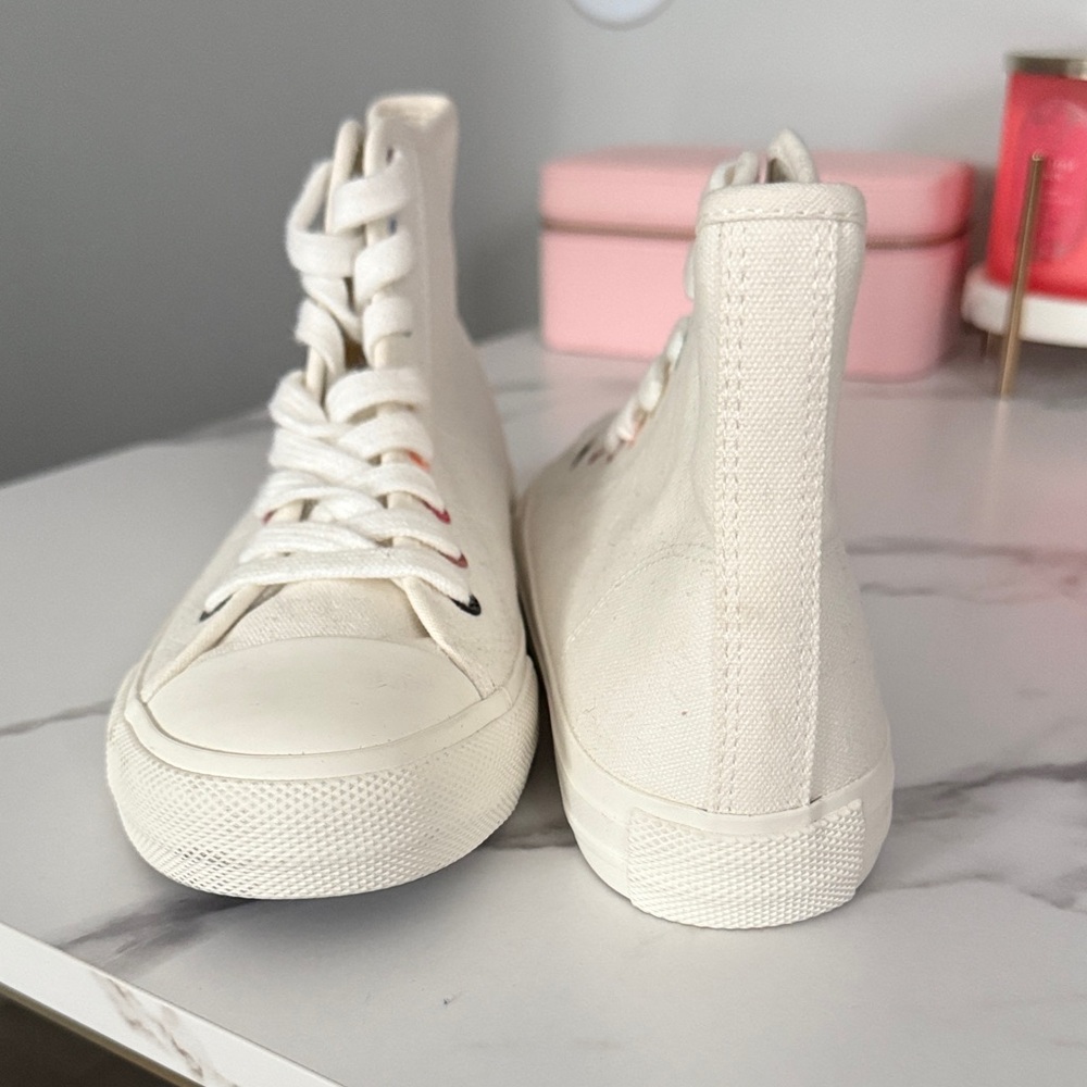 Classic White High-Top Canvas Sneakers